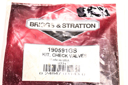 New OEM Briggs & Stratton 190591GS Check Valves Kit NOS