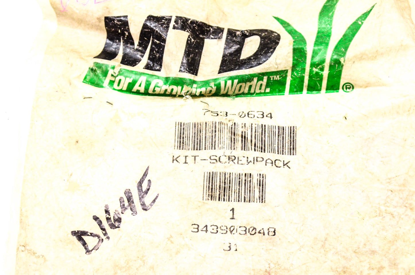 MTD 753-0634 Screw Pack Kit NOS
