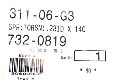 MTD 732-0819 Torsion Spring NOS