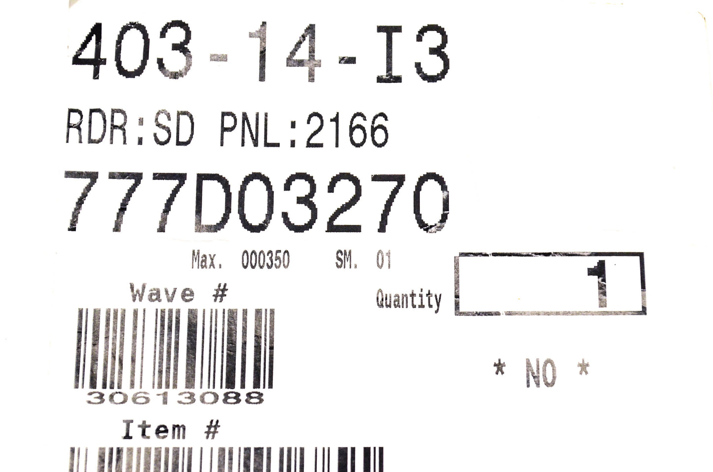 MTD 777D03270, D03270 AC Decal NOS