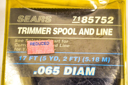 Sears 7185752, 85752, 534-1673 Trimmer Spool and Line Assembly NOS