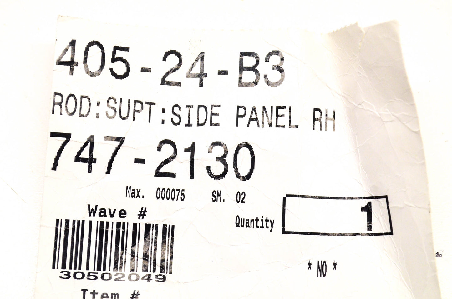 MTD 747-2130 Side Panel Support Rod Right Hand NOS