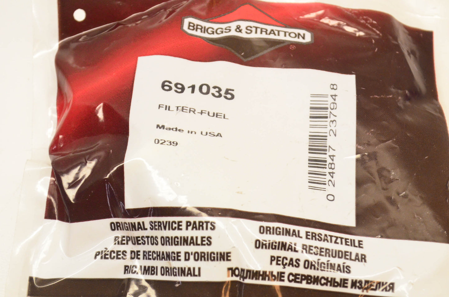 New OEM Briggs & Stratton 691035, 493629 Fuel Filter NOS