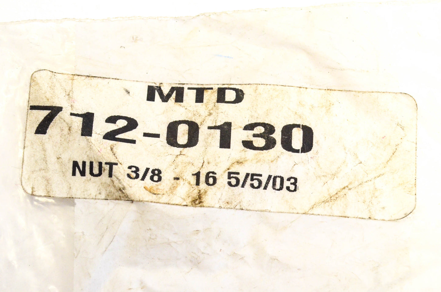 MTD 712-0130 Nut 3/8 - 16 NOS