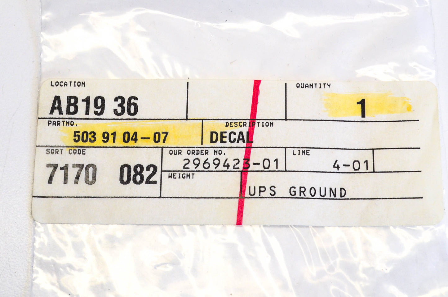 New OEM Husqvarna 503910407, 503 91 04-07 Decal NOS