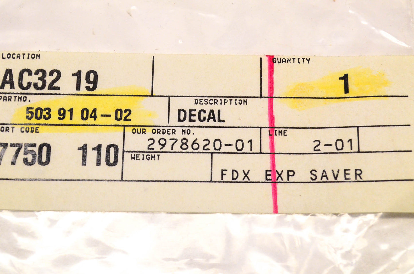New OEM Husqvarna 503910402, 503 91 04-02 Decal NOS