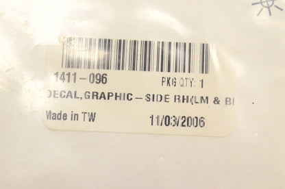 New OEM Arctic Cat Graphic Decal Righthand Side Lime Green and Black NOS
