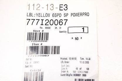 Cub Cadet 777I20067 Speed Control Label NOS