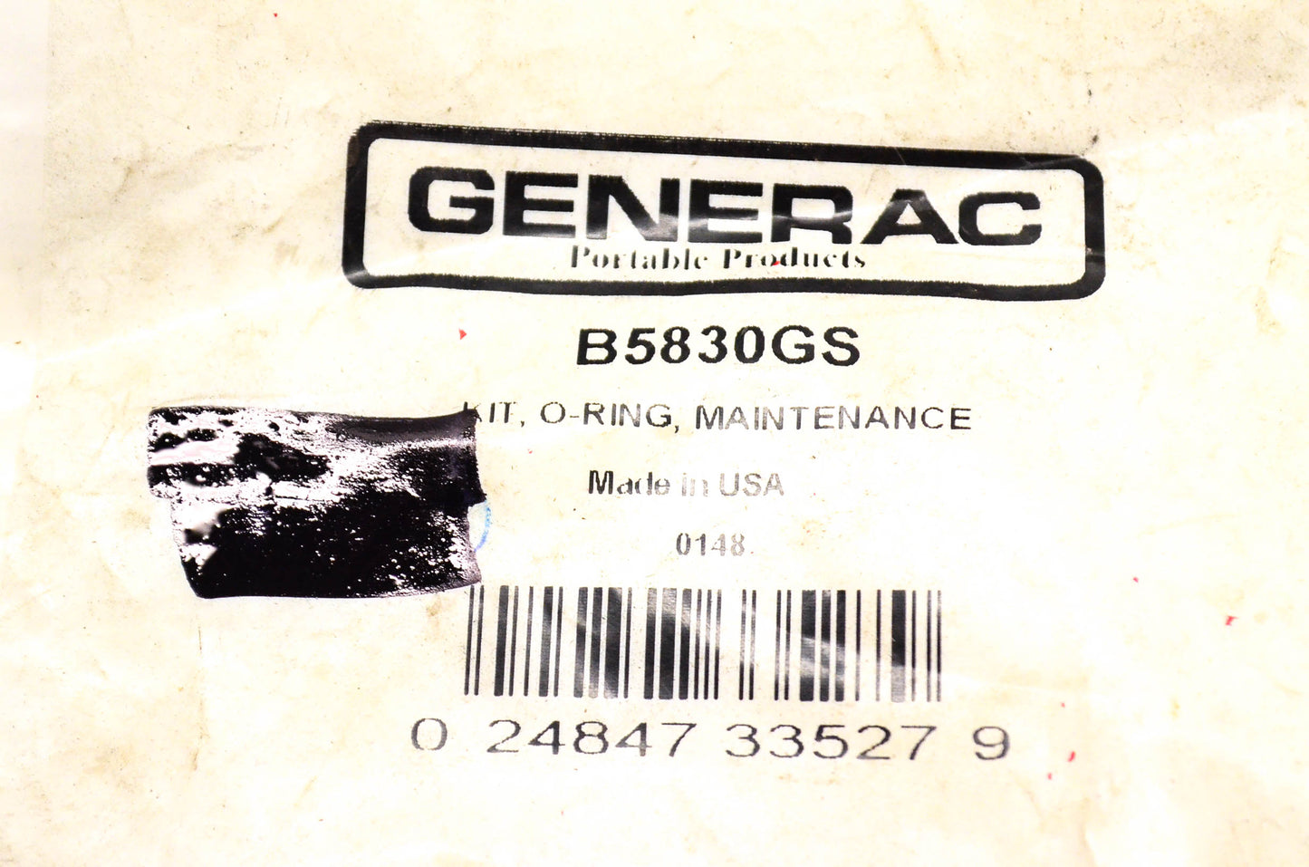 Generac B5830GS O-ring Maintenance Kit NOS