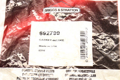New OEM Briggs & Stratton 692799 Intake Gasket NOS
