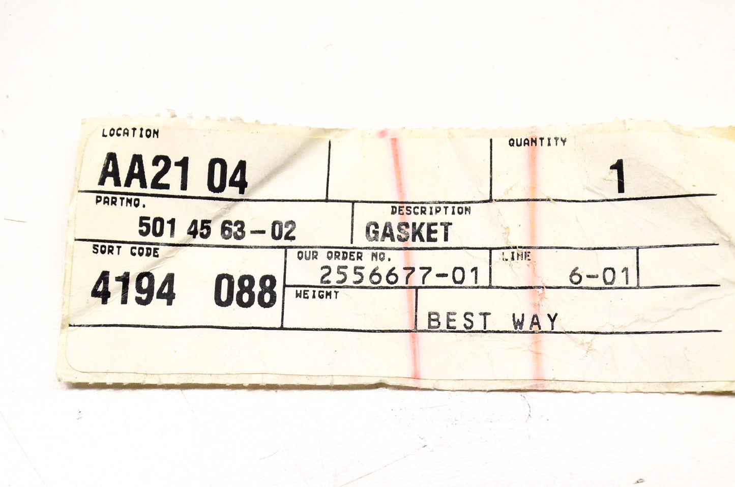 New OEM Husqvarna 501456302, 501 45 63-02 Intake Gasket NOS