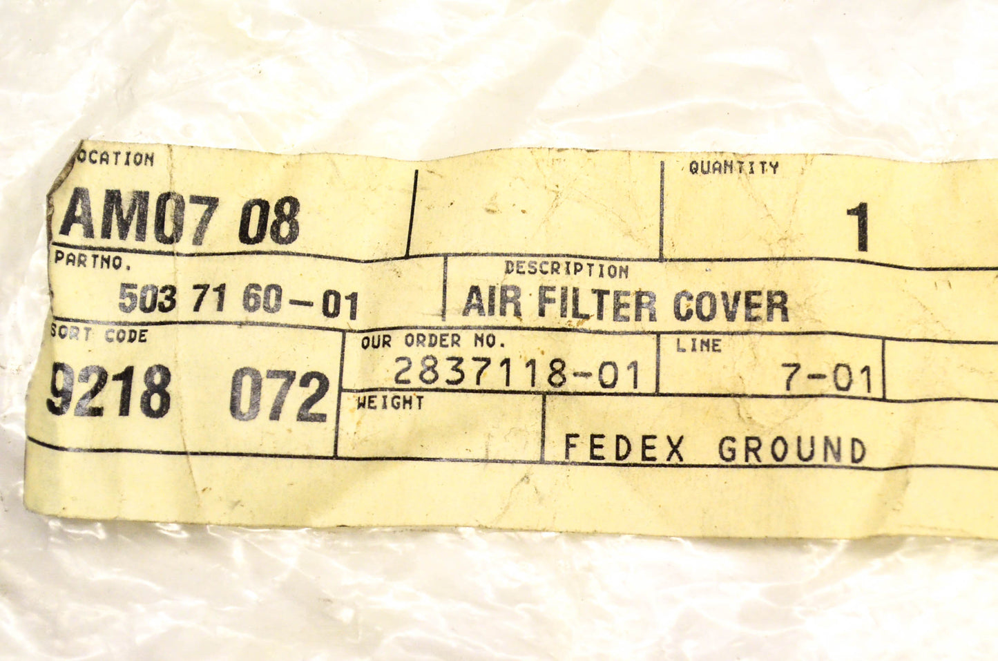 New OEM Husqvarna 503716001 Air Filter Cover NOS
