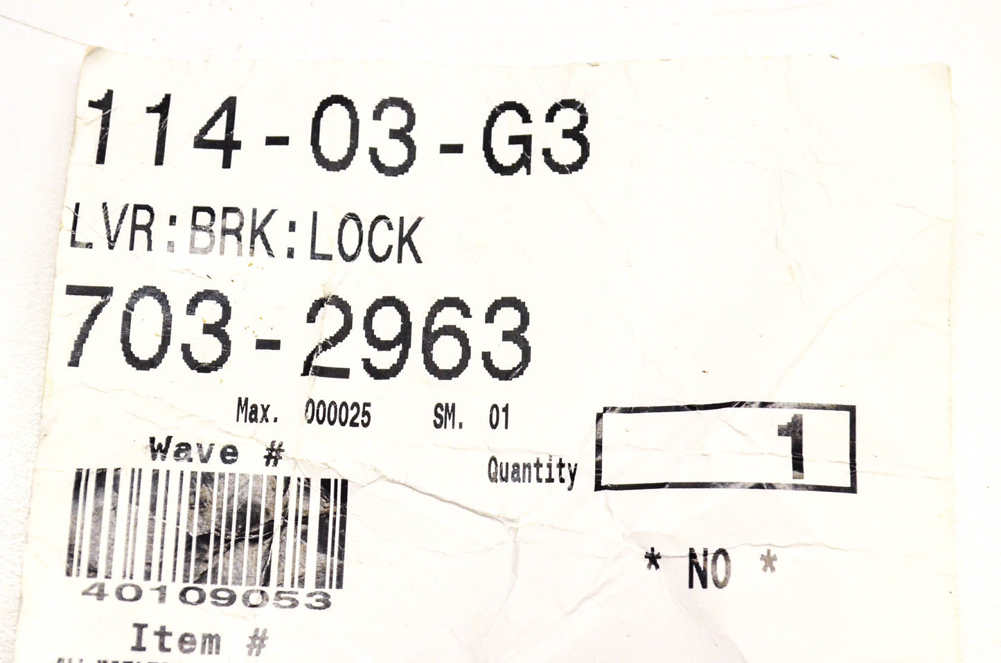 MTD 703-2963 Brake Lock Lever NOS