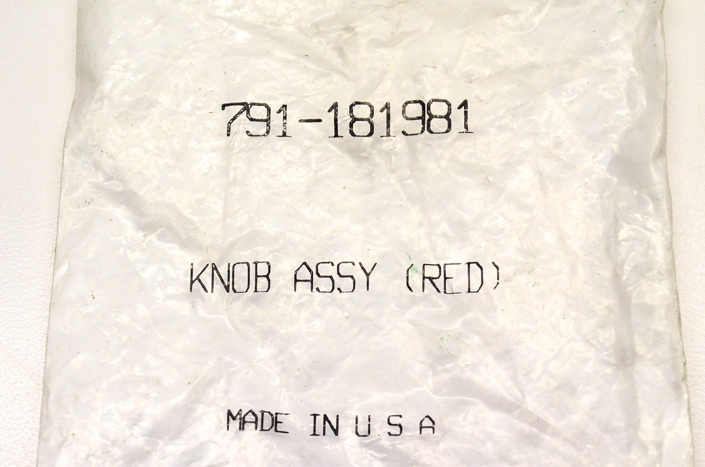 MTD 791-181981 Knob Assembly Red NOS