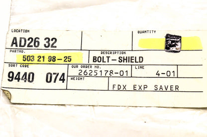 New OEM Husqvarna 503219825, 503 21 98-25 Shield Screw NOS