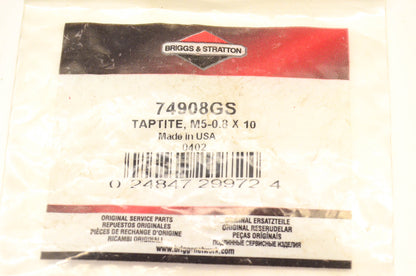 New OEM Briggs & Stratton 74908GS Taptie Screw M5-0.8 x 10 NOS