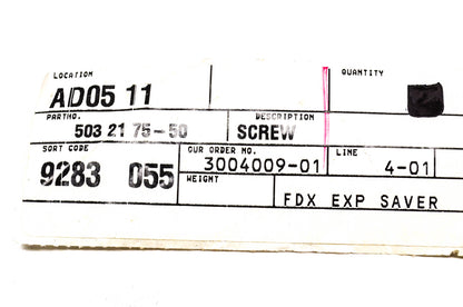 New OEM Husqvarna 503217550, 503 21 75-50 Screw NOS