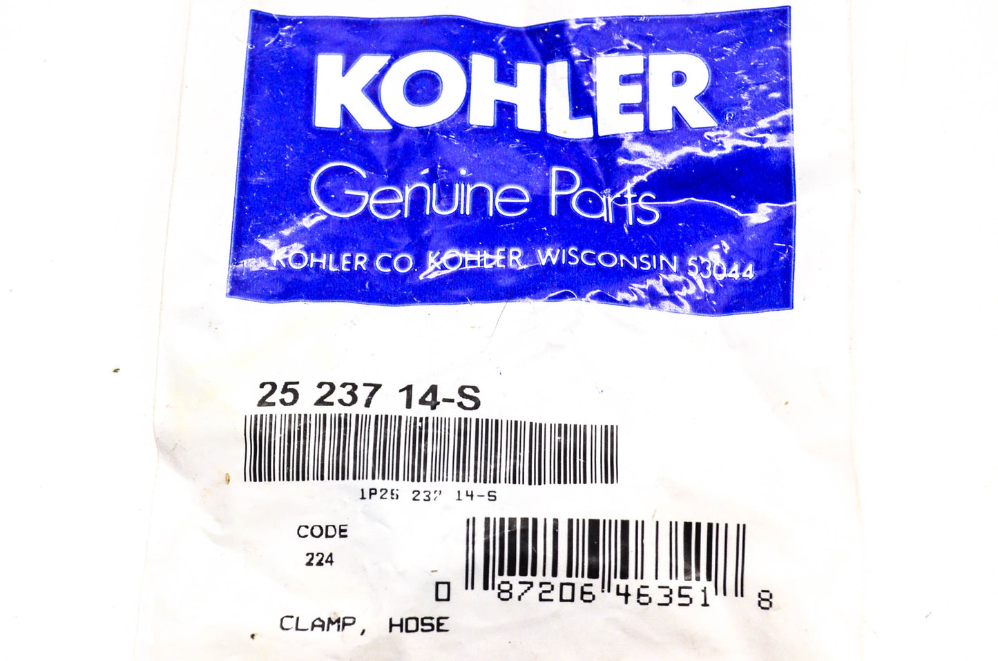 Kohler 25 237 14-S, 2523714S Hose Clamp NOS