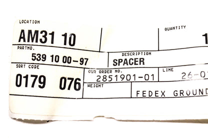 New OEM Husqvarna 539100097, 539 10 00-97 Spacer NOS
