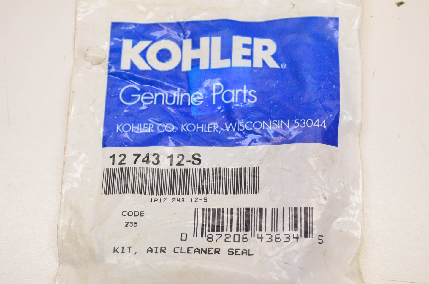 Kohler 12 743 12-S Air Cleaner Seal Kit NOS
