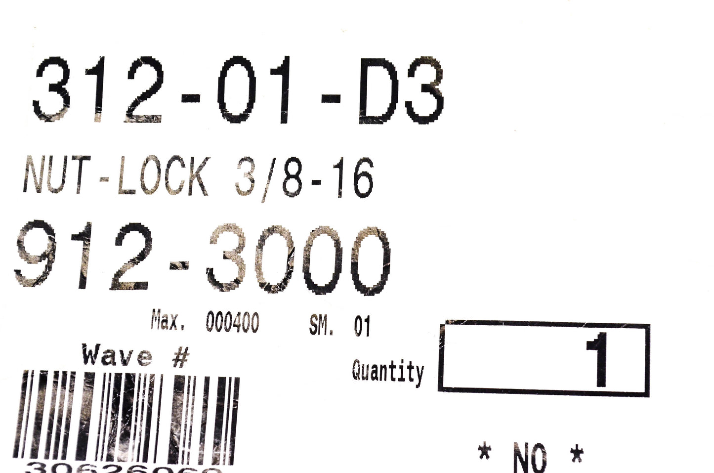 MTD 912-3000 Hex Lock Nut 3/8-16 NOS