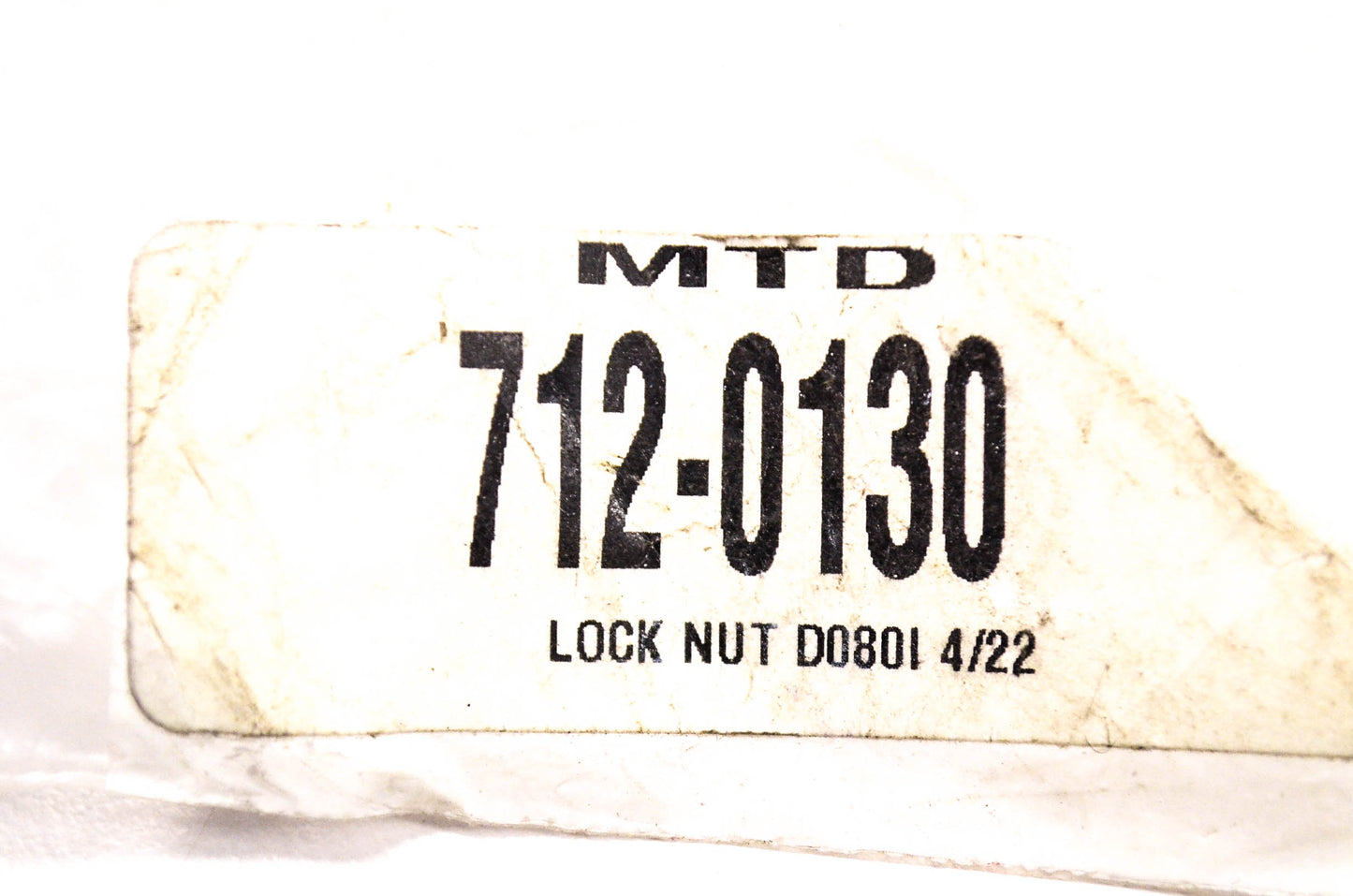 MTD 712-0130 Hex Nut NOS