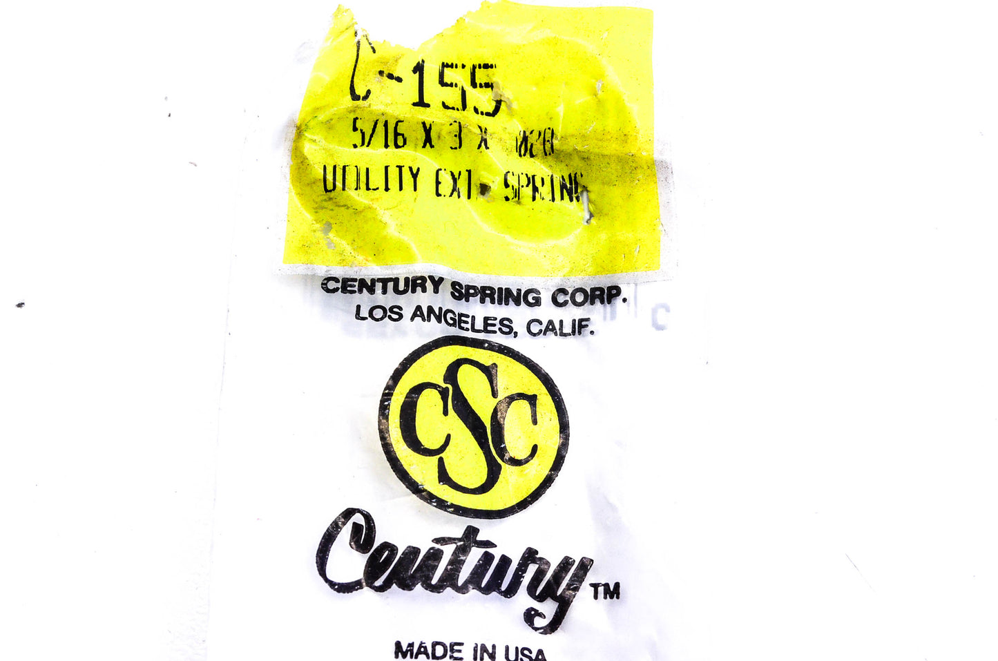 Century Spring Corp C-155 Utility Extension Spring 5/16 x 3 x 02B NOS