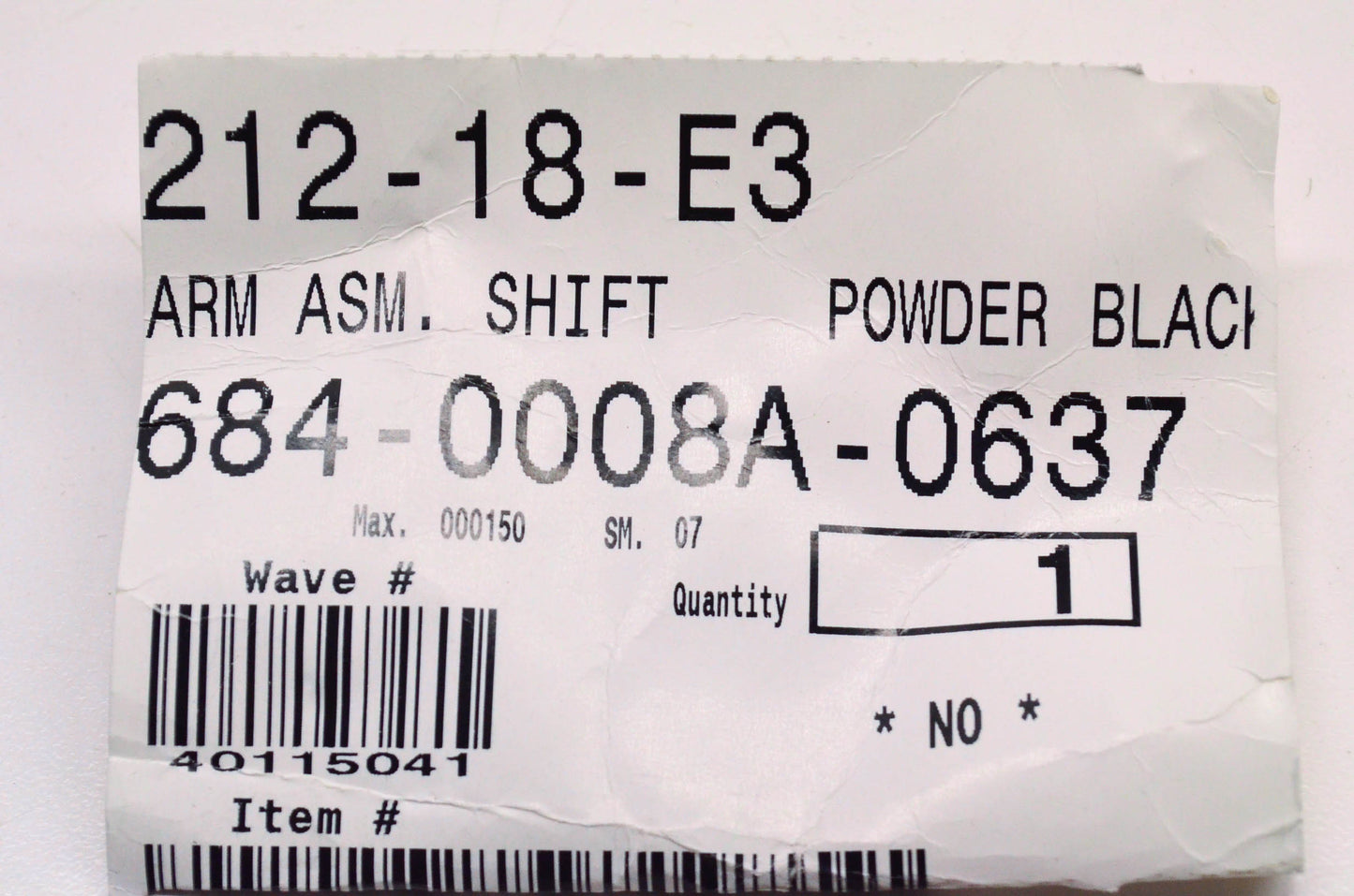 MTD 684-0008A, 684-0008A-0637 Shift Arm Assembly NOS