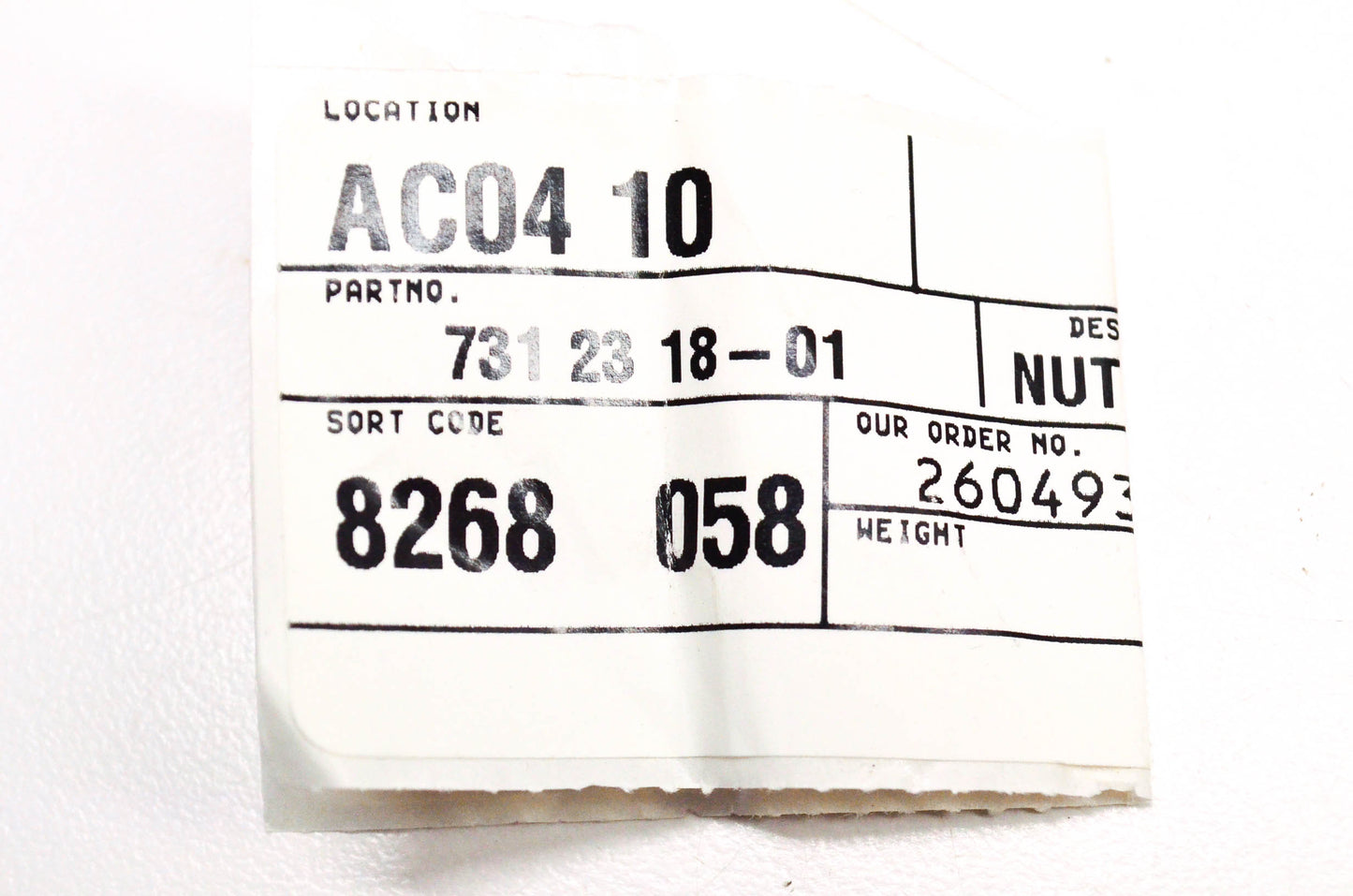 New OEM Husqvarna 731231801, 731 23 18-01 Hex Nut Qty 2 NOS
