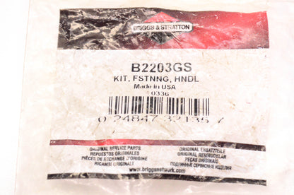 New OEM Briggs & Stratton B2203GS Handle Hardware Kit NOS