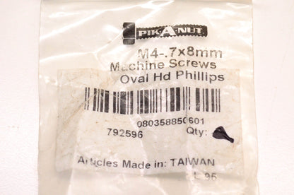 Dorman 792596, 080358850601 Oval Head Phillips M4-.7x8mm Screw NOS
