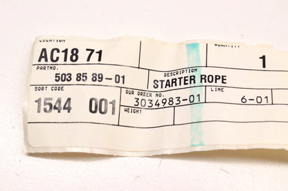 New OEM Husqvarna 503858901, 503 85 89-01 Starter Rope NOS