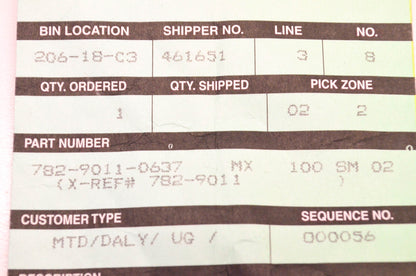 MTD 782-9011 Mounting Bracket NOS