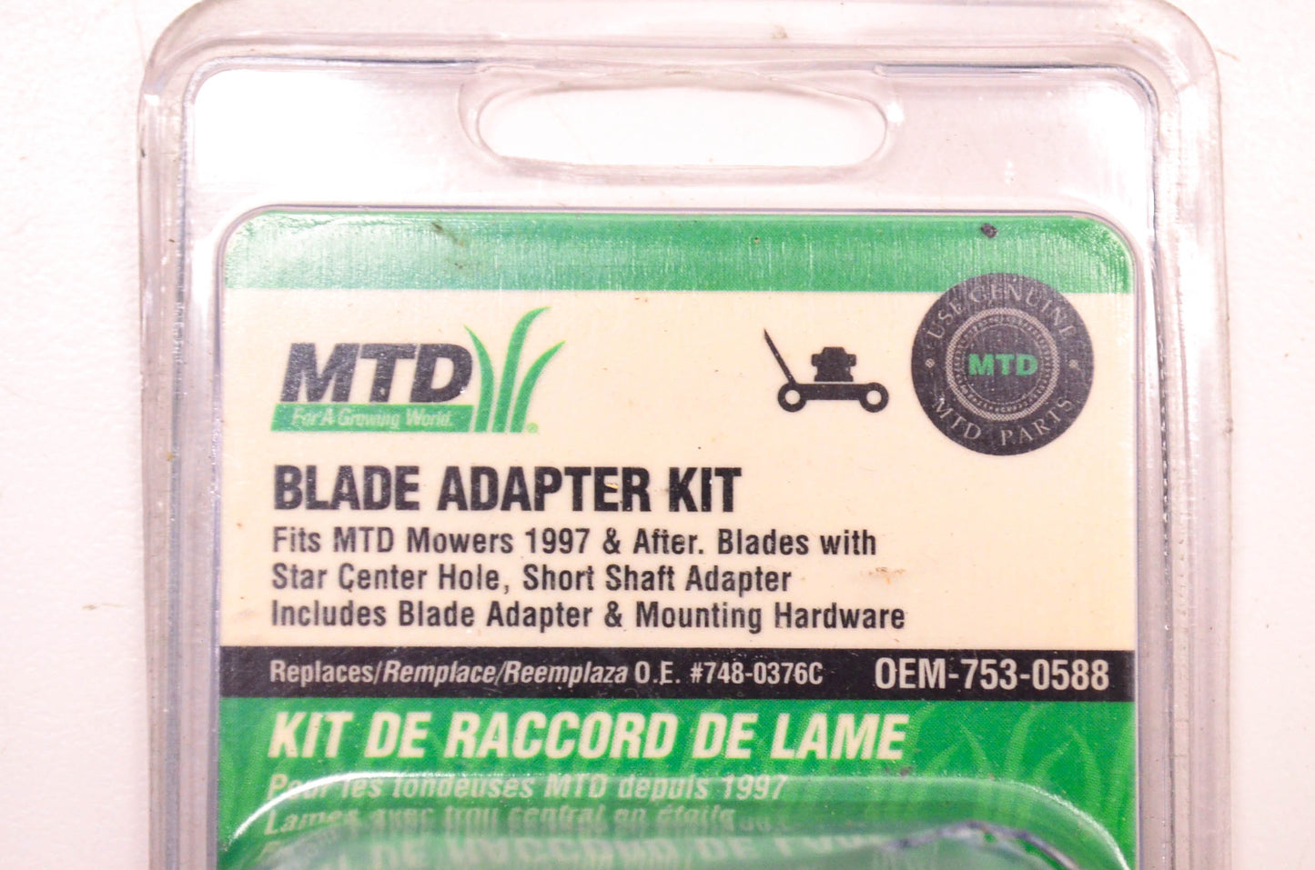 MTD 753-0588 Blade Adapter Kit NOS