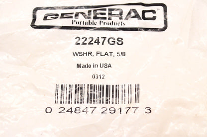 Generac 22247GS Flat Washer 5/8 NOS