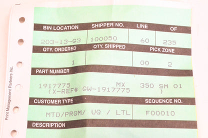 MTD 1917775 Flat Washer NOS