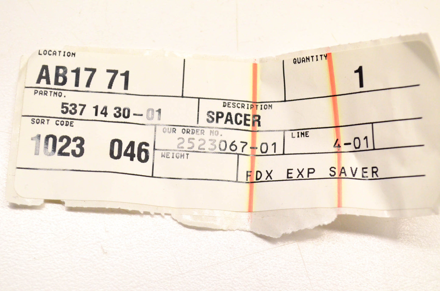 New OEM Husqvarna 537143001, 537 14 30-01 Spacer NOS