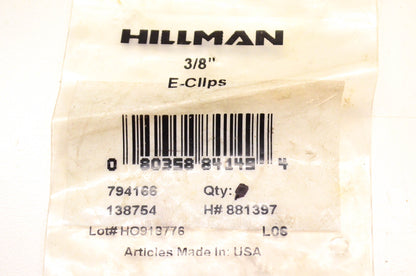 Hillman 794166, 138754, 881397 E-Clip 3/8 Inch NOS