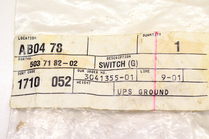 New OEM Husqvarna 503718202, 503 71 82-02 Switch (G) NOS