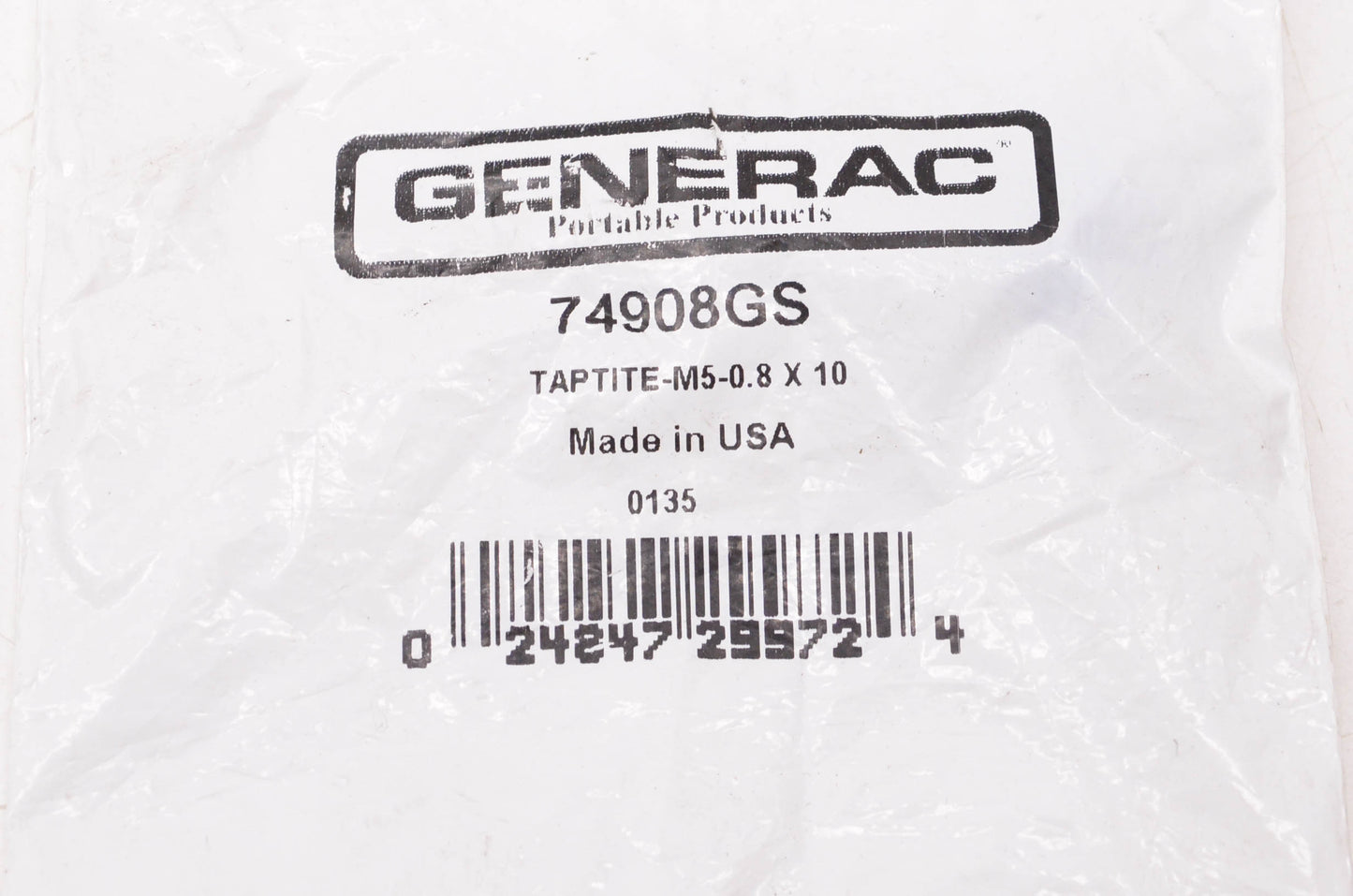 Generac 74908GS Taptite M5-0.8 x 10 Screw NOS