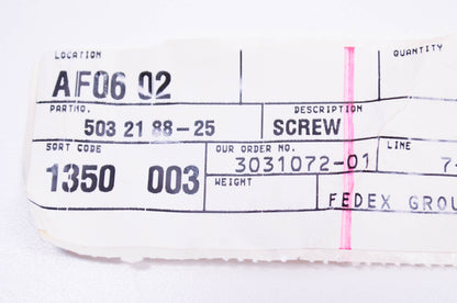New OEM Husqvarna 503218825, 503 21 88-25 Screw NOS