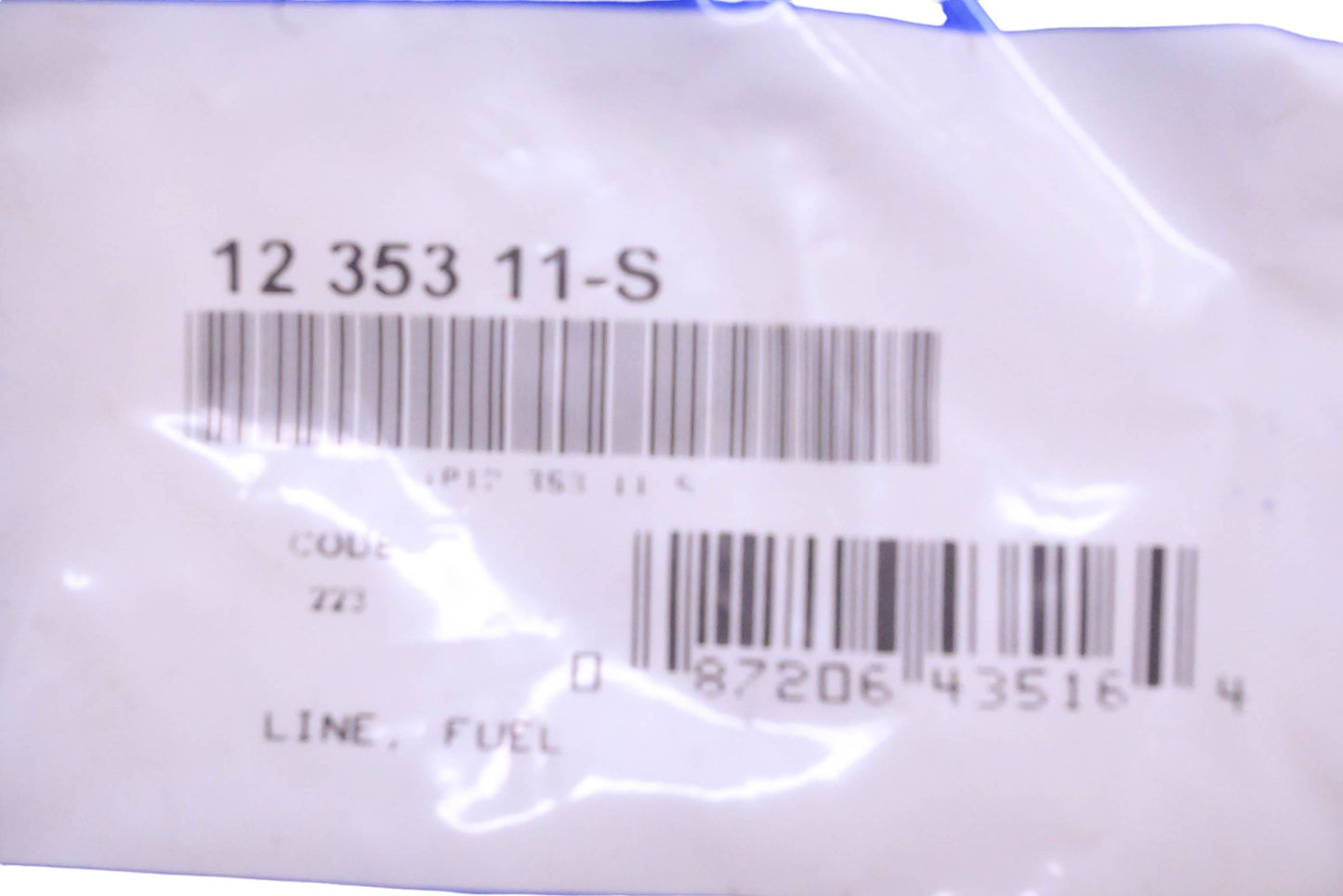 Kohler 12 353 11-S Fuel Line NOS