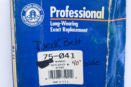 Silver Streak 75-041, 37X62 Murray Professional Long-Wearing Belt NOS