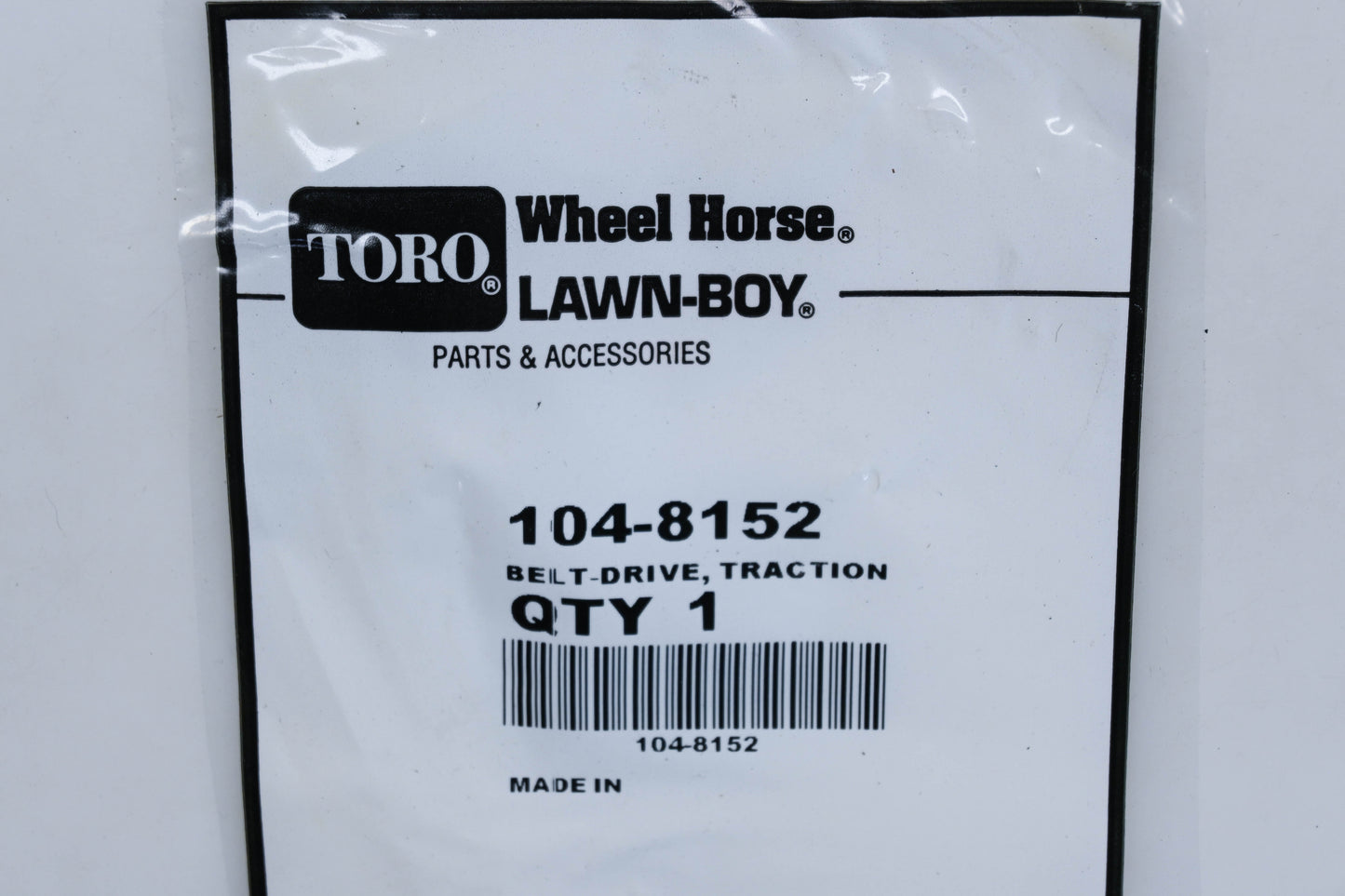 Toro 104-8152 Traction Drive Belt NOS