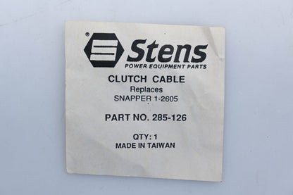 Stens 285-126, 1-2605 Snapper Clutch Cable Assembly NOS