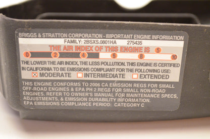 New OEM Briggs & Stratton 2BSXS.0801HA, 275435 Engine Cover NOS