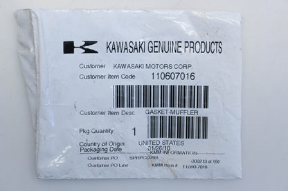 New OEM Kawasaki 110607016 Muffler Gasket NOS