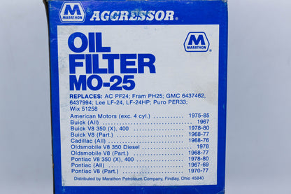 Marathon M0-25, M025, 51258 Aggressor Oil Filter NOS