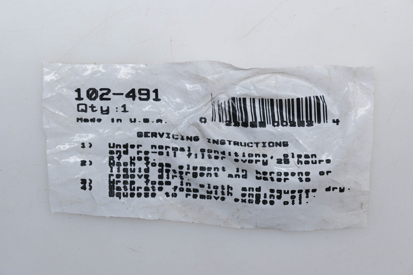 Stens 102-491 Pre-Filter NOS