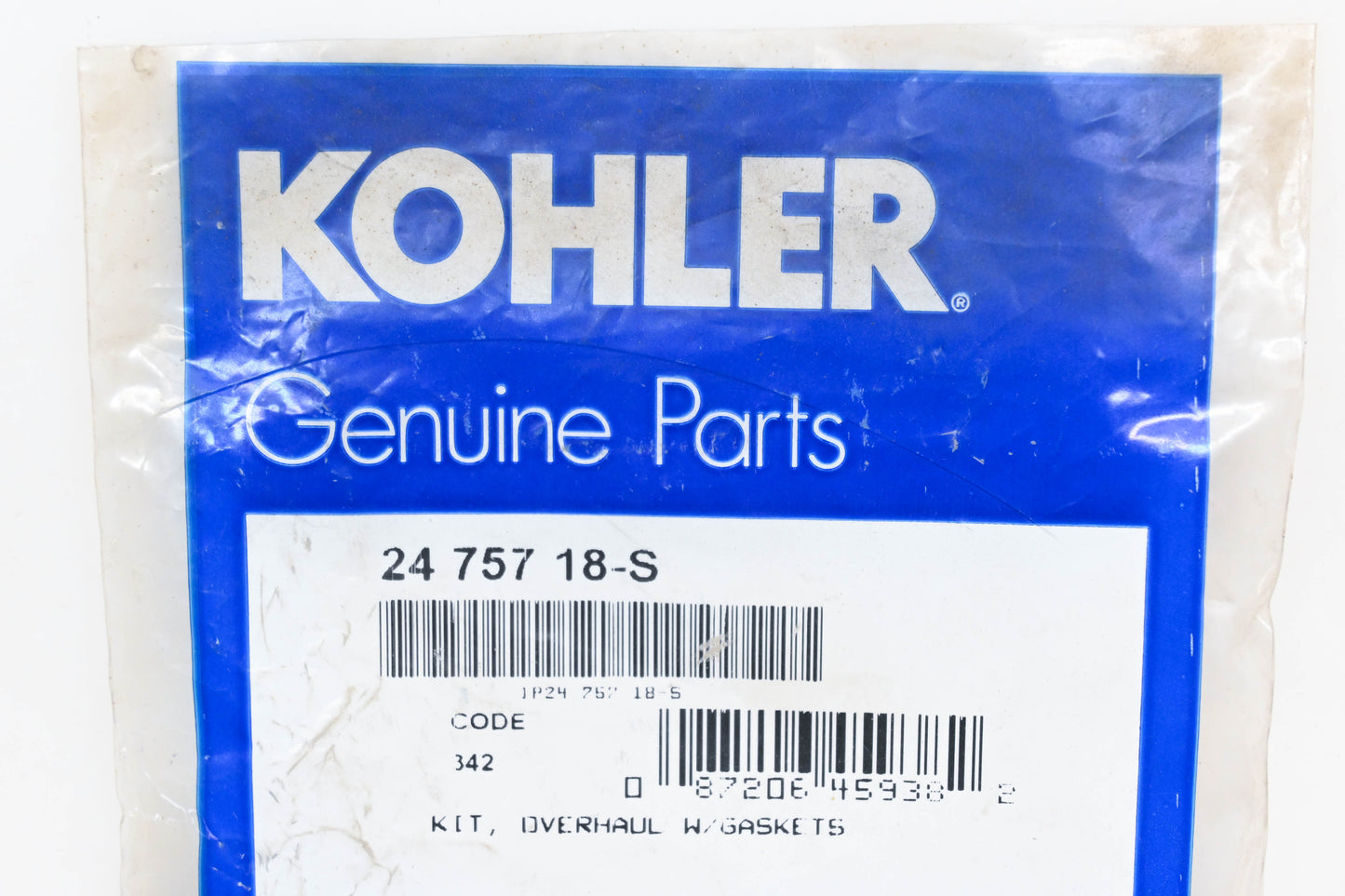 Kohler 24 757 18-S, 2475718-S Carburetor Overhaul Kit NOS